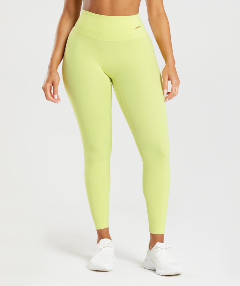 Women\'s Gymshark Whitney High Rise Leggings Yellow | NZ 6TBAYU